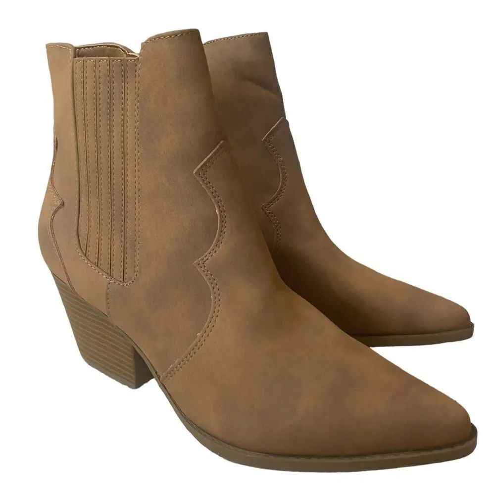 Indigo Rd Wm’s Sz 11 Chestnut Side Zip Suede Western Booties Boots